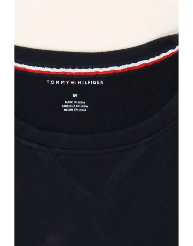 Pre-Owned Vintage TOMMY HILFIGER Womens Crop Sweatshirt Jumper UK 14 Medium Navy Blue 4