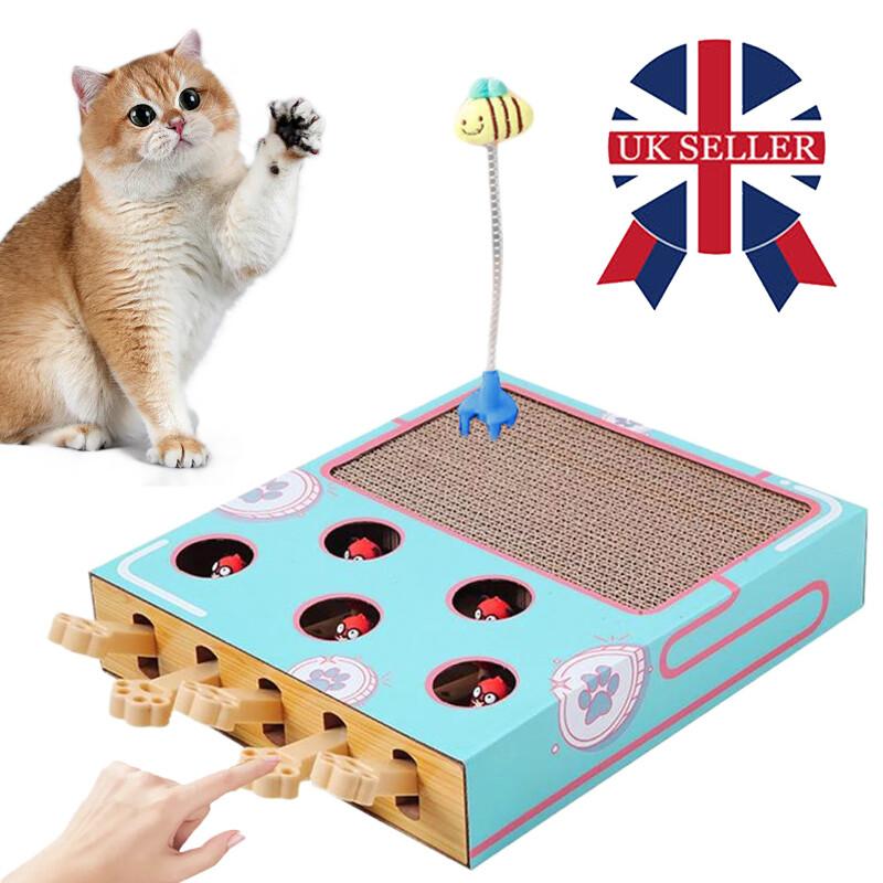 Cat Toy Whack-a-Mole Cat Scratching Board Toy Grinding Claw Rest Play Funny Cat 0