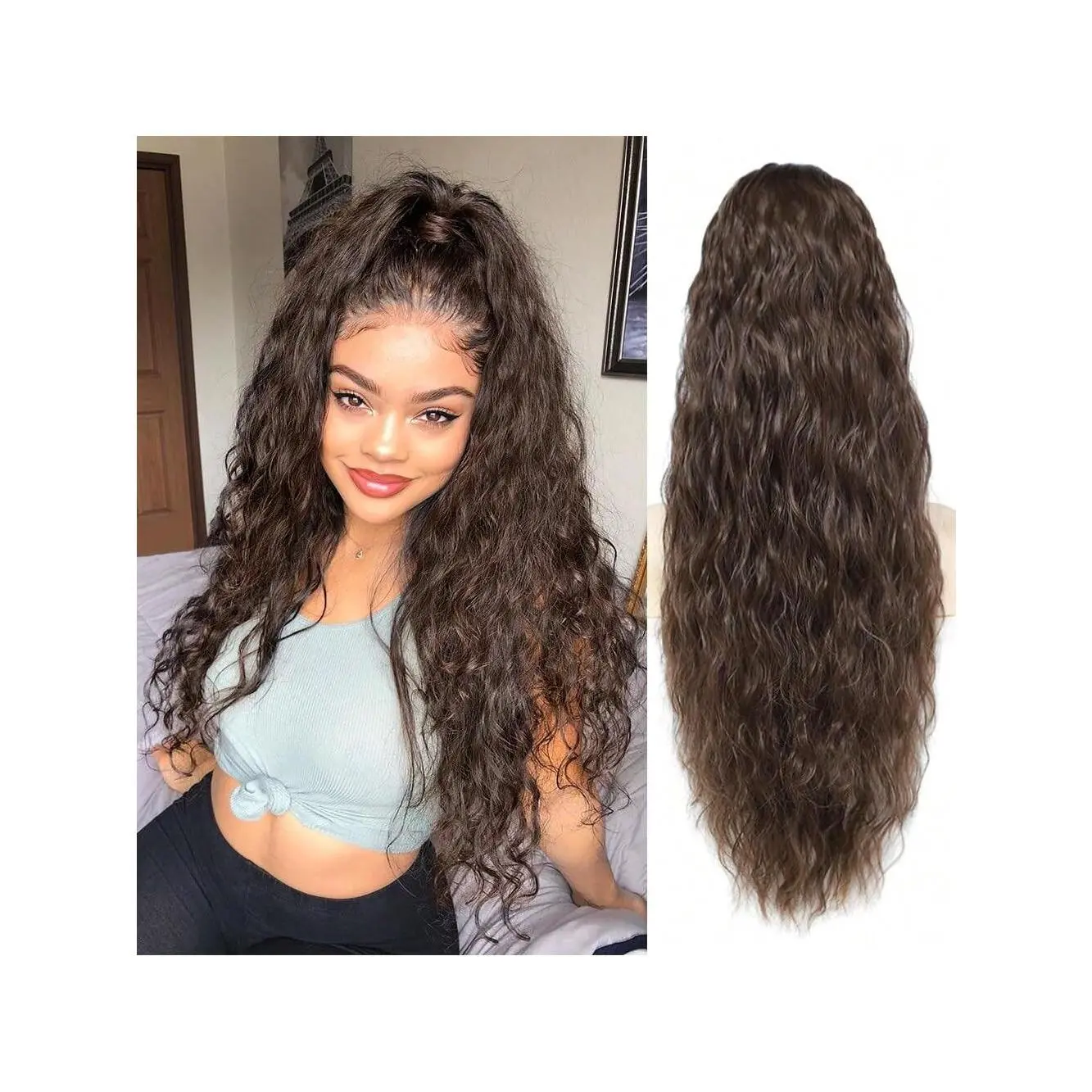 Ponytail Extension, 18/26/30 Inch Drawstring Ponytail Hair Extensions Synthetic Long Curly Wavy Hair Extensions Ponytail Thick Hair Pieces For Women, 8 #