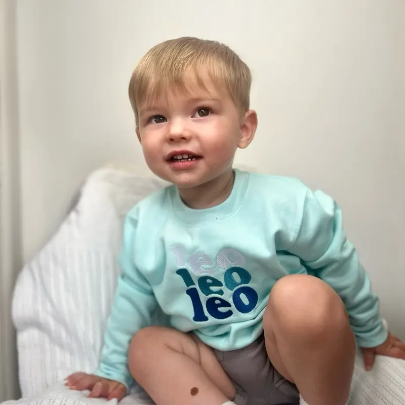 Kids personalised tripple embroidered name sweatshirt 2