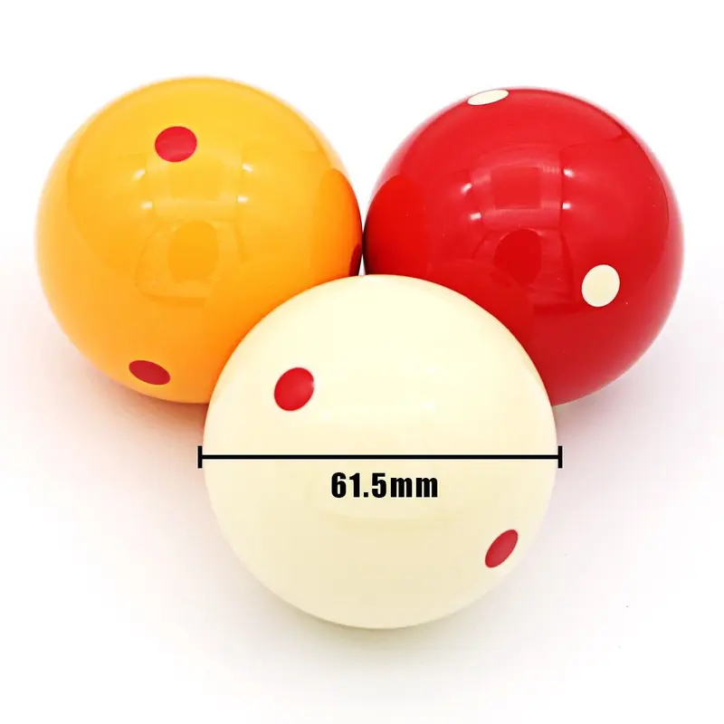 3xCarom Billiard Pool Ball COMPETITION POOL BALLS Red Spot Match 61.5mm Cue balls 5