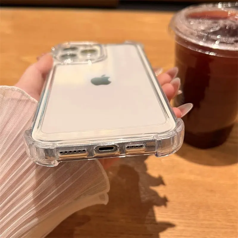 Luxury Shockproof Transparent Case for iPhone – Soft Bumper Protection & Sleek Design 5