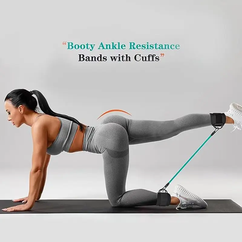 Ankle Resistance Bands, Ankle Bands for Working Out with Cuffs, Resistance Bands for Leg Butt Training Workout Equipment for Kickbacks Hip Gluteus Training Exercises, Ankle Strap with Exercise Bands resistant bands Fitness ankle resistance 1