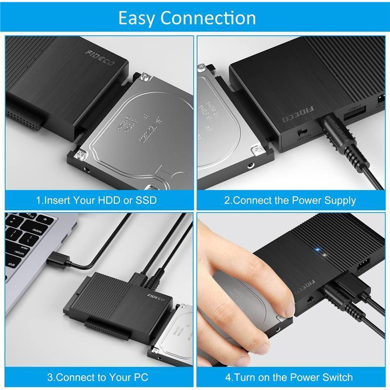 IDE and SATA Adapter, USB 3.0 Hard Drive Adapter, External SATA and IDE Converter for 2.5 and 3.5 inches HDD or SSD, CD-ROM, CD-RW, DVD-RW Drives 5