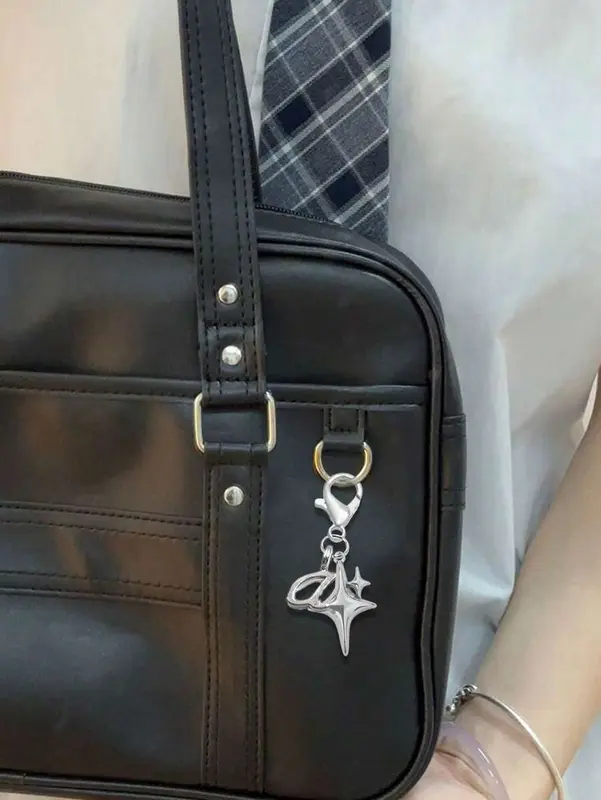 Silver Letter Pendant with Star Charm - A-Z Alphabet Bag Accessory, Versatile Keychain for Bags, Phones & Wallets, Perfect Gift for Birthdays, Mother's Day, and Special Occasions, Ideal for Couples & Star Lovers 3