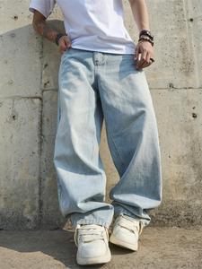 Men's Plain  Jeans, Street Fashion Casual Loose Denim Trousers for Daily Wear, Mens Bottoms for Summer