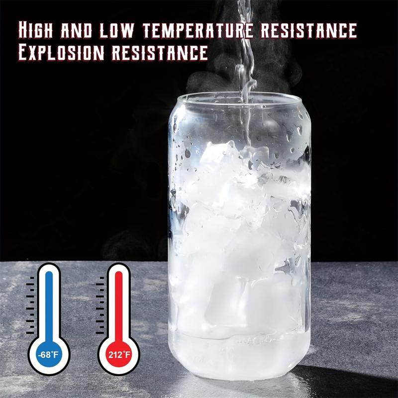 1pc Set of 350ml/550ml Borosilicate Glass Cups with Lids and Straws for Matching Set, Reusable, Leak Proof, Perfect for Family Use, No Patterned Design 1