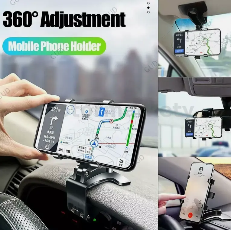 360° Clip On Dashboard Mount Mobile In Car Cradle Phone Windscreen OR Air Vent 3