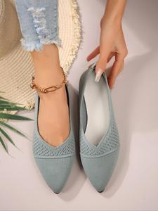 Women's Solid Color Pointed Toe Ballet Flats, Casual Comfortable Breathable Flat Shoes, All-match Commuter Shoes for Work & Daily Wear, Girl Footwear
