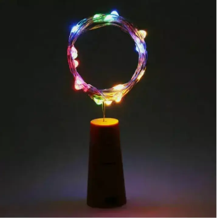 6PCS Copper Bottle String Lights Light 20 LED 2M Fairy Wine Cork Shaped 3