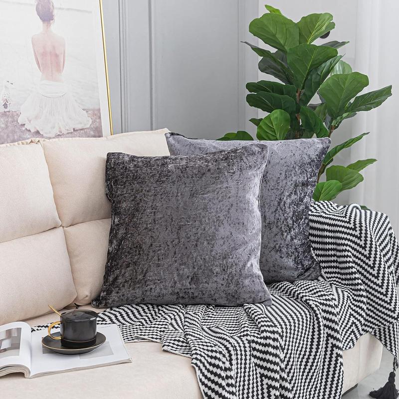 Luxurious Crushed Velvet Cushion Covers - Pack of 2 - Elegant Home Decor 4