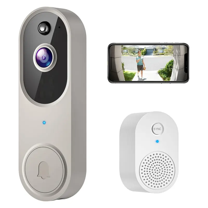 Doorbell Camera Wireless, Smart Video Doorbell Wireless with Chime 2.4Ghz WiFi – 1080P HD, Night Vision, Motion Alerts, App Control – UK Home Security (it doesn't support 5Ghz Wifi) 1