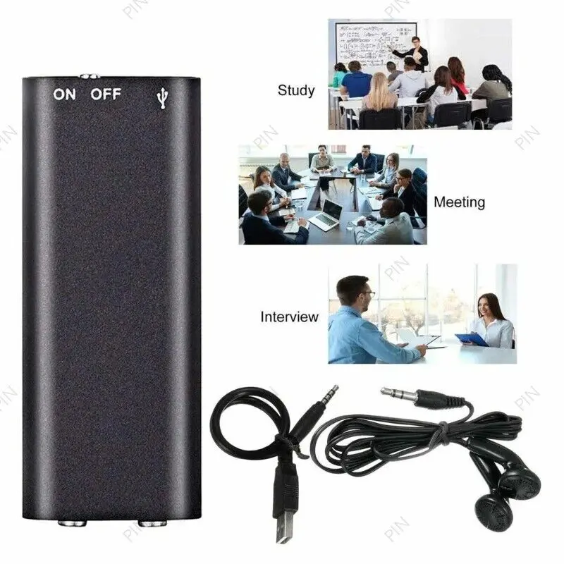 Compact 8GB Digital Voice Recorder Dictaphone Audio MP3 Player Sound Recording with USB Support mini  speaker  magnet wireless  earbuds speakers  bluetooth noise  cancelling ear  piece  bluetooth fitness  gear 4