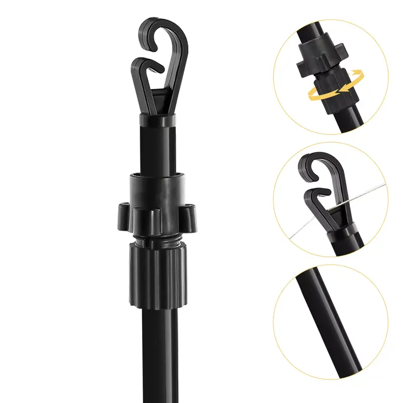 2x clothes washing line prop pole heavy duty telescopic support extendable 2.4m 6