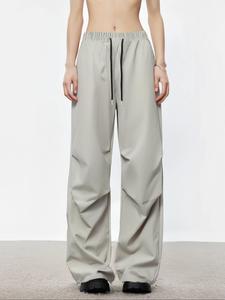 Men's Solid Color Straight Leg Pants, Loose Casual Comfy Trousers for Summer, Woven Bottoms for Men