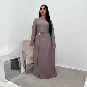 Ladies Summer Modest Dress with Tie Back and Gold Buckle, Onesize 6-14, UK, Length 145cm - Womenswear, Casual
