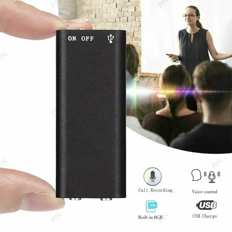 Compact 8GB Digital Voice Recorder Dictaphone Audio MP3 Player Sound Recording with USB Support mini  speaker  magnet wireless  earbuds speakers  bluetooth noise  cancelling ear  piece  bluetooth fitness  gear 2