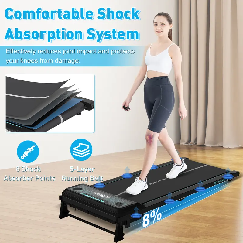 CITYSPORTS 8% Incline Walking Pad,Under Desk Treadmill,Walking Pad Treadmillfor Home Office,Ultra Slim Portable Walking Pad Treadmill, ,LED Display and Bluetooth Speaker,No Assembly 4