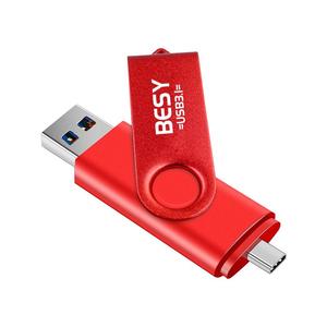 USB 3.1 High Speed USB Flash Drive, 1 Count OTG Pen Drive, Rotatable USB Stick, Flash Drive for Android Micro/PC, Business Gift