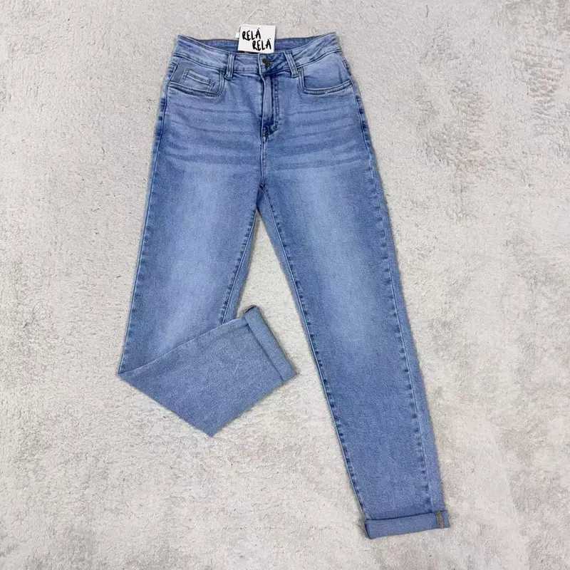 RELA RELA Regular Length Women's Viral Stretchy Slim Fit Mid-Waist Crop Jeans UK 6-14 5