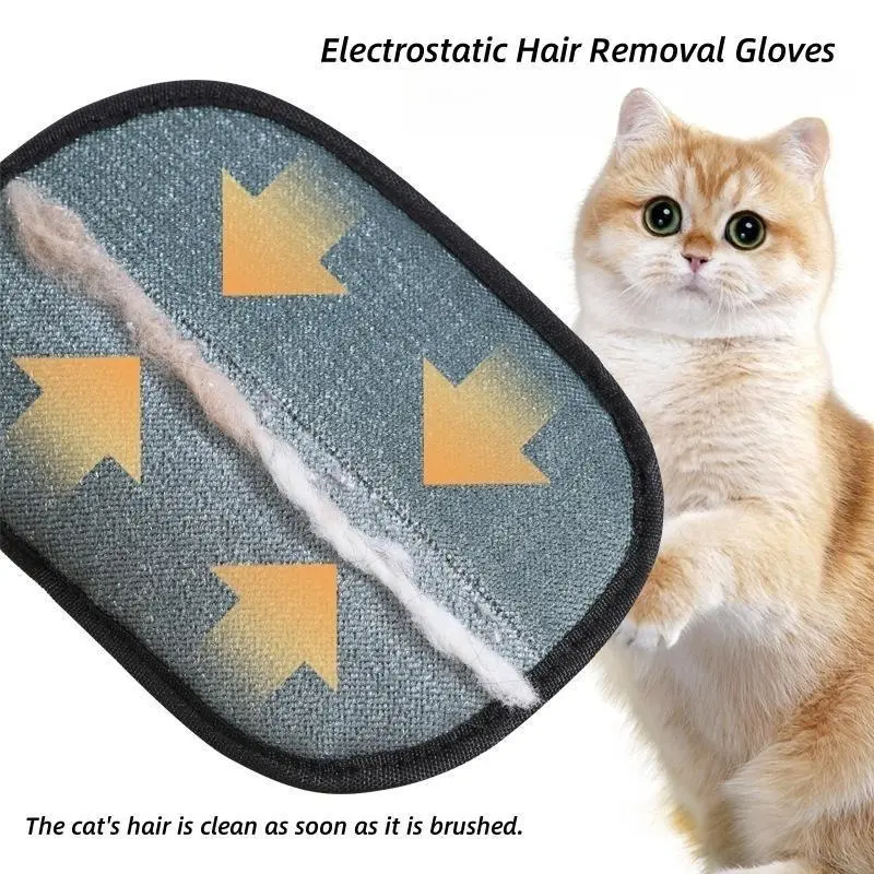 Pet Hair Remover, Electrostatic Pet Hair Removal Gloves, Reusable Cat&Dog Hair Remover for Couch, Furniture, Carpet, Car Seat, Pet Grooming Gloves 2