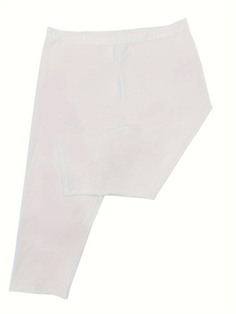 Product Introduction of Plus Size Solid Skinny Capris Leggings, Women's Casual Crop For Spring & Summer 14