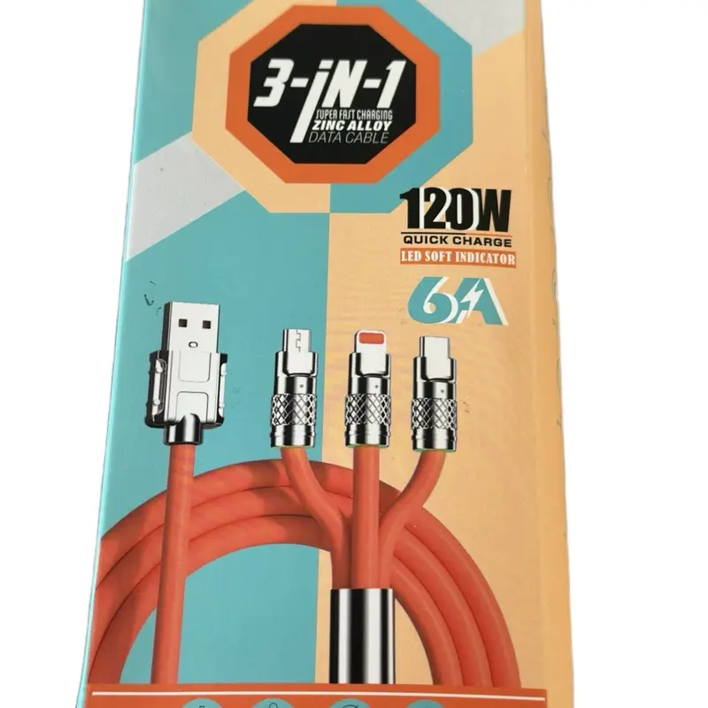 3 in 1 Cable Charger - for Cellphone and Electronic Devices USB Charging Smartphone 0