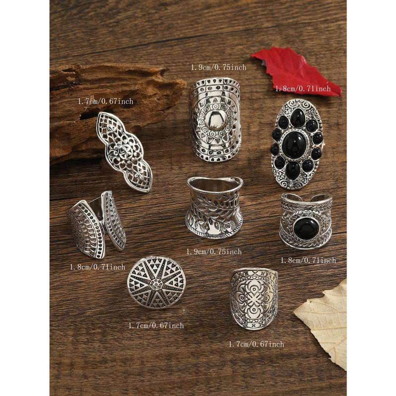 5pcs/Set Bohemian Vintage Exaggerated Ring Set 1