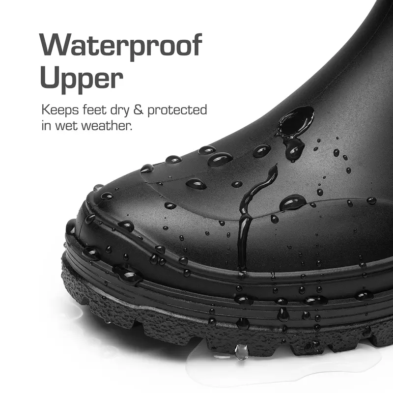 DREAM PAIRS Women Wellington Boots, Comfortable Chelsea Rain Boots for Hiking, Yard Work, Mucker Style Outdoor Activities Footwear Girl Walking Shoes 3