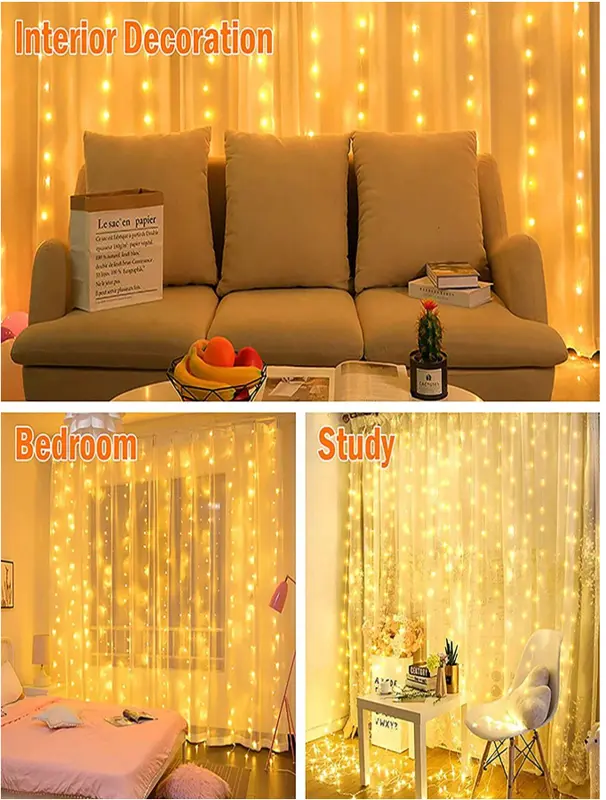 Solar Curtain Fairy Lights | Outdoor Waterproof String Lights for Garden, Pavilion, Wedding, Party, Holiday Decor 2