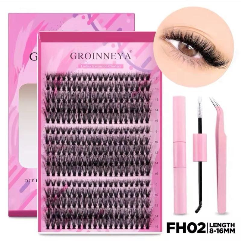 GROINNEYA Diy Lash Extension Kit - Full Set of Individual and Cluster Eyelashes - Makeup, Cosmetic 7