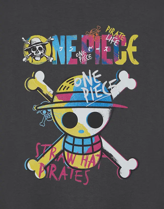Vanilla Underground x One Piece Boys Grey Pirate Life Short Sleeved T-Shirt 5