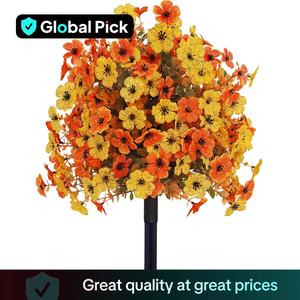 Outdoor Artificial Flower Decoration, 1 Count Multicolor Fake Green Plant, UV Resistant and Easy to Install for Porch Patio Garden Decoration