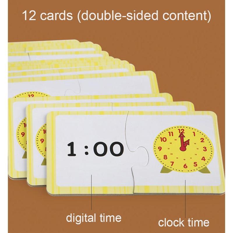 Children Montessori Clock Educational Toys Hour Minute Second Cognition Matching Puzzle Toys Kids Early Preschool Teaching Aids 5