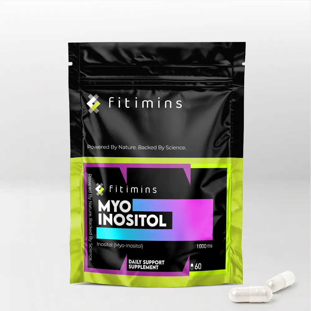 Myo-Inositol 1000mg Capsules Fitimins Wellness & Health Supplements 60 or 120 pcs made in the uk Edible Fitness Insulin Sensitivity PCOS Support Healthcare Dietary Vitamin Optimum
