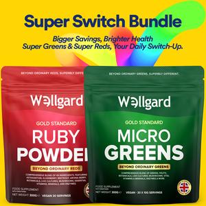 Wellgard Super Switch Bundle, Super Greens + Super Reds, Daily Energy, Gut Health, Immunity, Hair & Skin Supplements