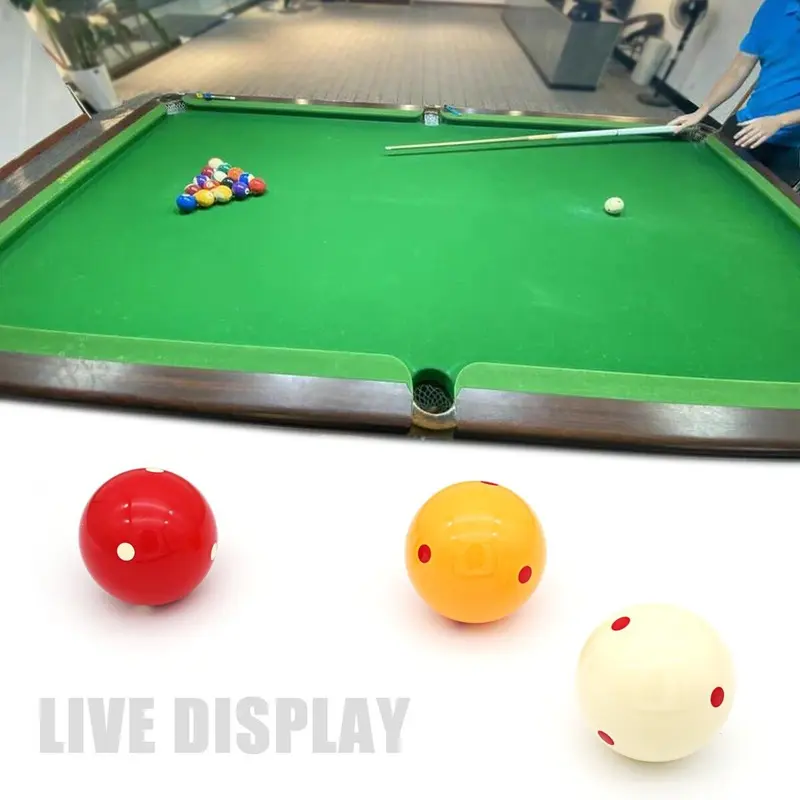 3xCarom Billiard Pool Ball COMPETITION POOL BALLS Red Spot Match 61.5mm Cue balls 0