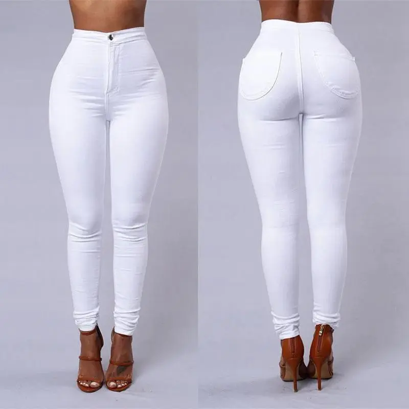 Hot Women Pencil Stretch Slim Denim Skinny Jeans PantsHigh Waist Jeans Trousers Womenswear Bottom 5