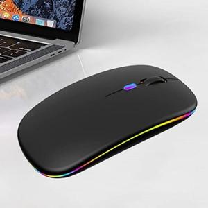 Rechargeable Portable Wireless Gaming PC Mouse, Multipurpose 2.4G LED Dazzle Portable Silent Wireless Mouse For Gaming PC, Silent Click Office Mouse For Laptop/Desktop, Keyboard and Mouse Accessories