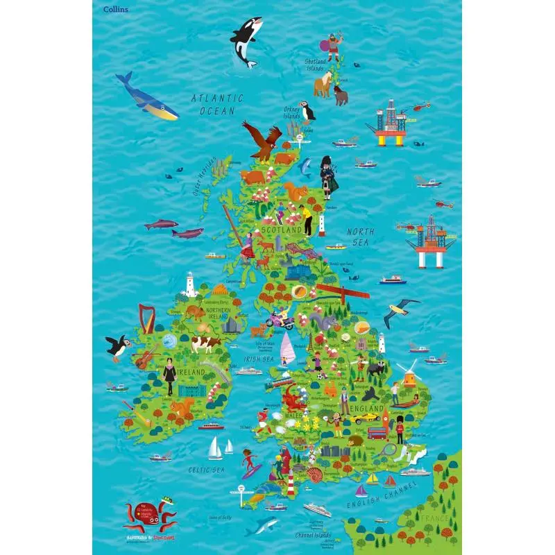 Children’s Wall Map of the United Kingdom and Ireland: Ideal Way for Kids to Improve Their Uk Knowledge