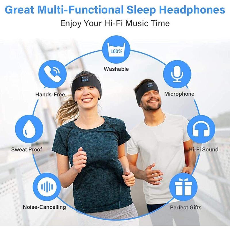 UK Wireless Bluetooth Headband Sleeping Eye Mask Headphones Headset Music Sports 8
