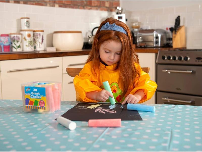 20 Giant Chalks - Extra Large Childrens Chunky Pavement Chalks - Bright Vibrant Colours - Washable, Easy Clean Outdoor Kids Garden Toys - Portable Carry Case with Handle - Ages 3 Years Plus 7