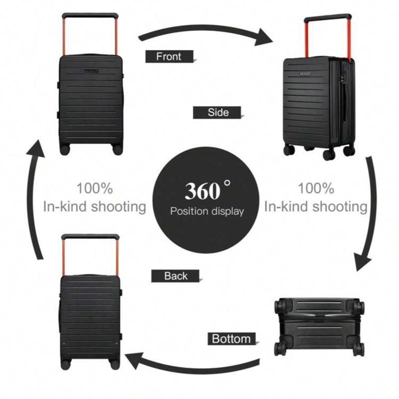 Traveller 20 Inch Lightweight PC Carry-On Suitcase with Wide Handle and 4 Spinner Wheels for Business Trips 4