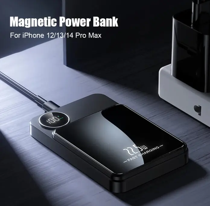 Outdoor travel magnetic wireless fast charging power bank large capacity portable compact mobile power bank 7
