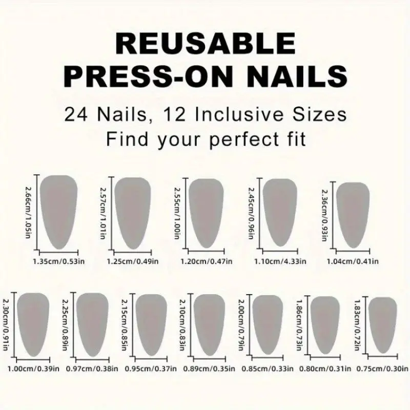 24pcs Set of Medium Almond-Shaped Press-on Nails in Glossy Light Amethyst - Durable, Easy-to-Apply Fake Nails for Women Press On Nails for Women Nail Accessories 5
