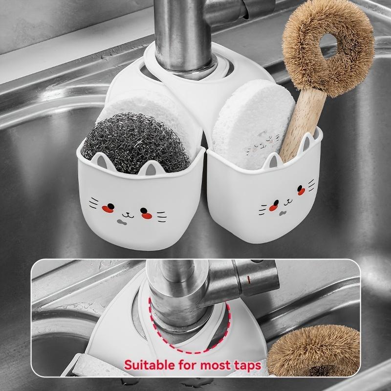 Product Introduction of HARLESOTTO      Adorable Cat - Shaped Silicone Faucet Basket: Ideal for Organizing Kitchen Sinks, Bathroom Sinks, Shower Areas in the Shower Room, and Kitchen Counters. Fits Most Taps. 8