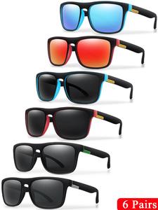 Unisex Simple Style Plain Color Sunglasses, Polarized Sunglasses, Trendy Casual Square Frame Sunglasses for Everyday Use, Fashion Accessories for Outdoor Activities