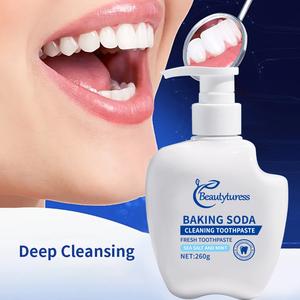 Beautyturess Baking Soda Toothpaste - Natural Stain Remover & Formula with Xylitol for Safe Teeth Cleaning 260g Oral