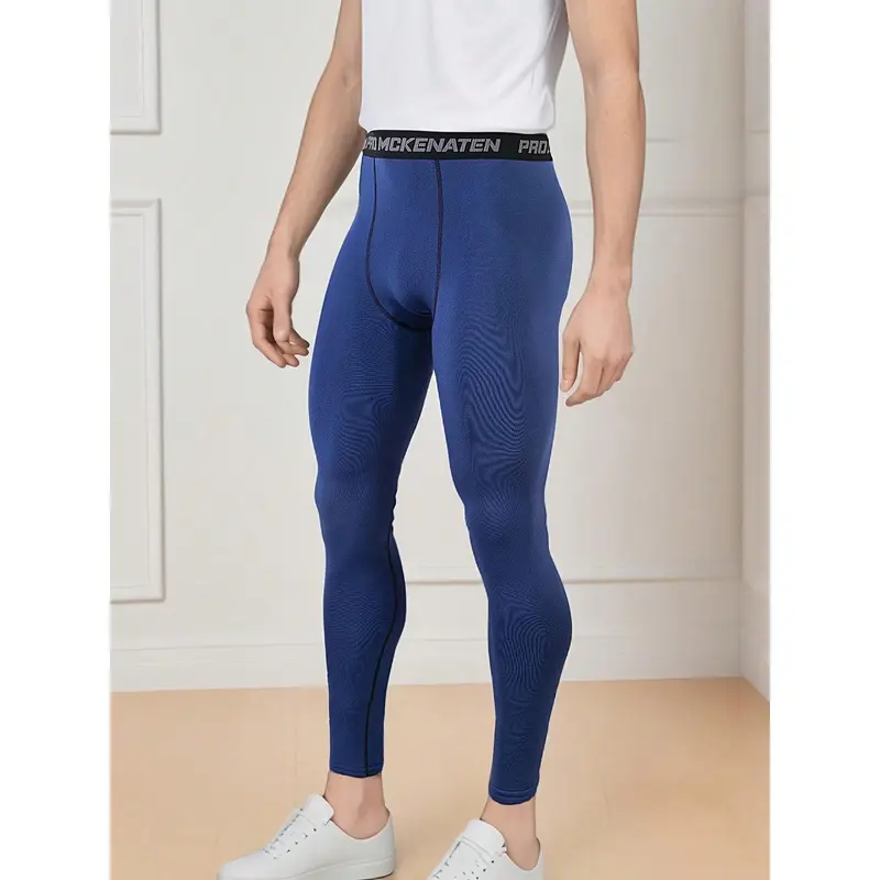 Men's Thermal Lined Sports Tights, Thermal Compression Pants For Running, Basketball, Fitness, Autumn/Winter, Plus Size 7