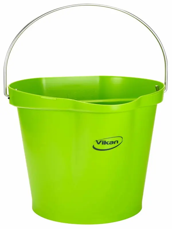 Vikan 568677 Durable Polypropylene Hygiene Bucket/Pail, Stainless Steel Handle, 0